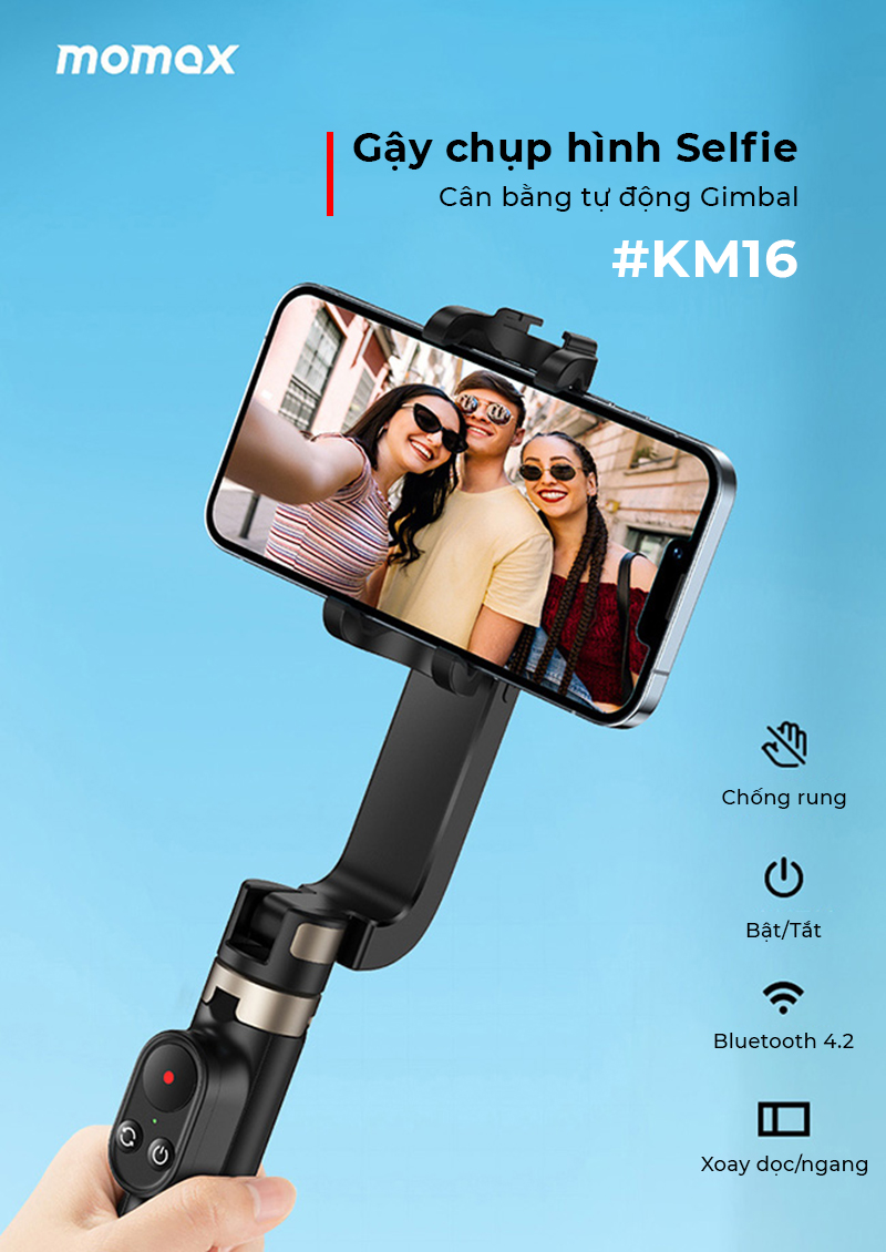 gậy chụp hình tự sướng selfie cân bằng tự động Gimbal KM16